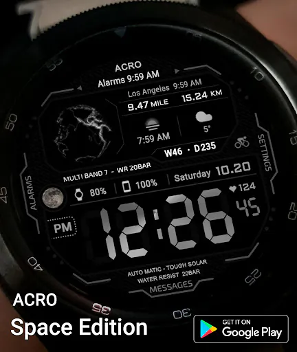 Acro Space1 edtion Watchface Google Play 공개 화면 3