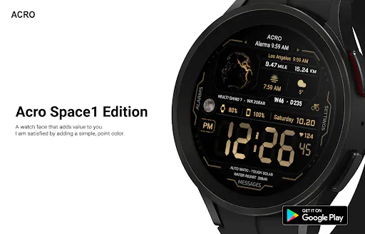 Acro Space1 edtion Watchface Google Play 공개 화면 4