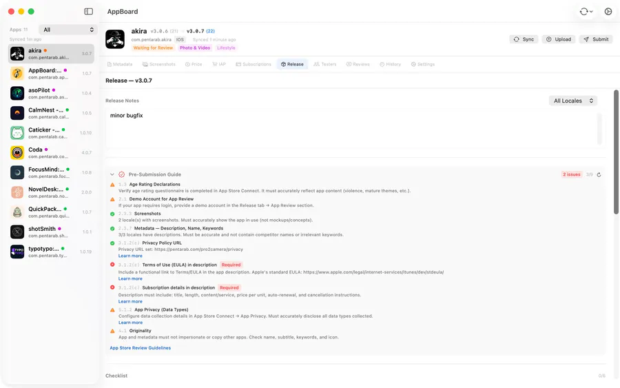 AppBoard: App Metadata Editor App Store 공개 화면 3