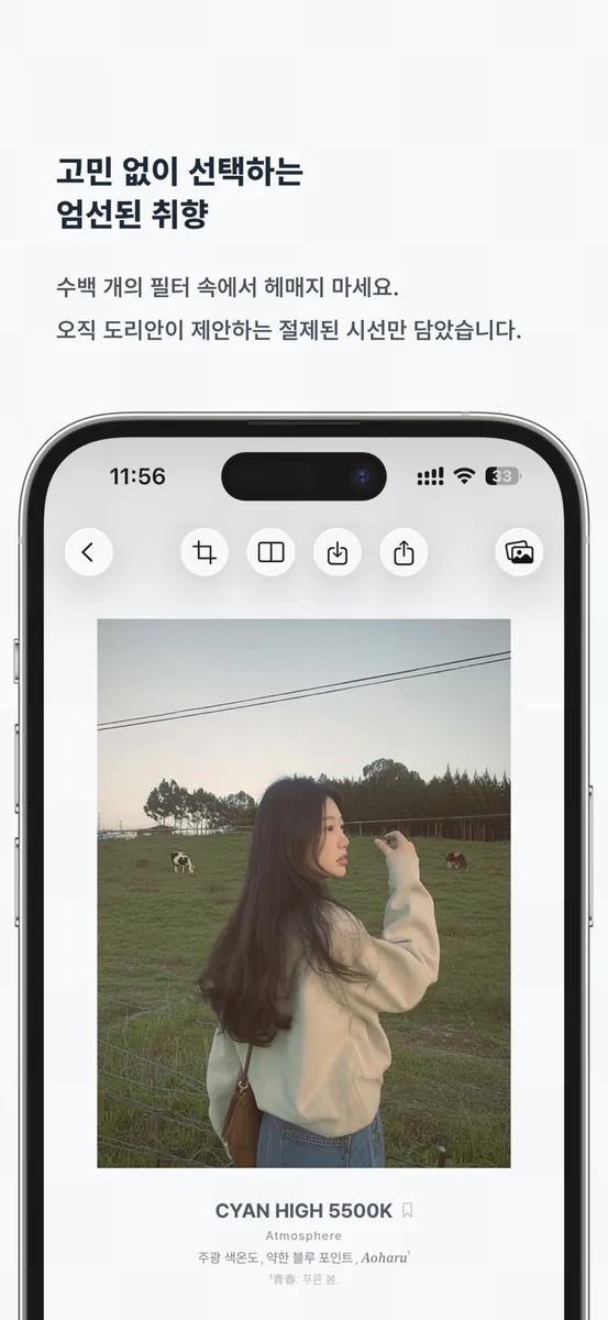 Dorian 도리안 - 에디토리얼 필터 App Store 공개 화면 5