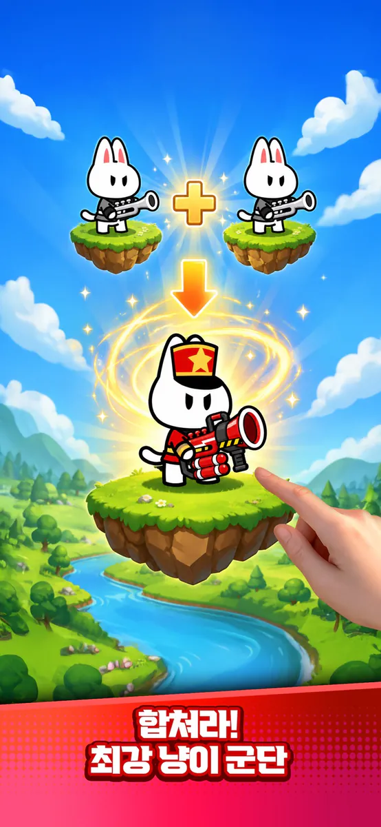 싸우냥: 고양이 머지 디펜스 App Store 공개 화면 1