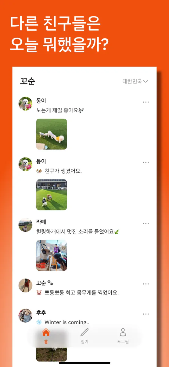꼬순 - 반려동물 일기 & 프로필 App Store 공개 화면 5