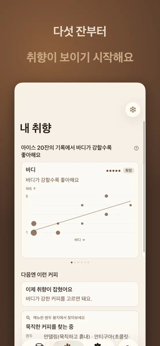 커피 기록 App Store 공개 화면 2