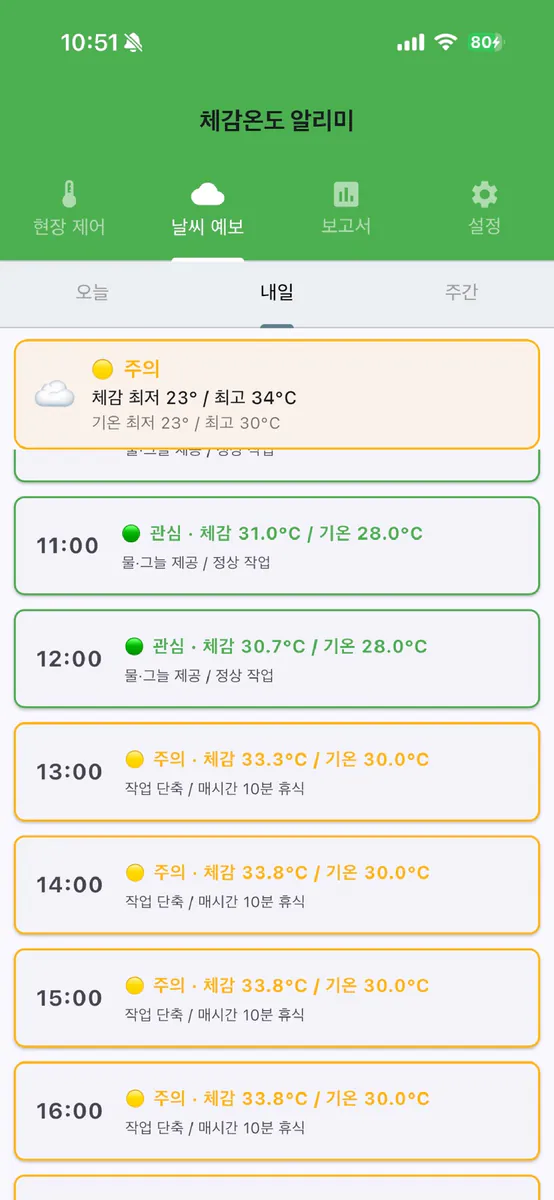 체감온도 알리미 App Store 공개 화면 2