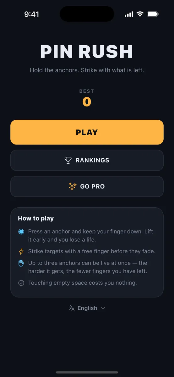 핀 러시 - 에임 순발력 테스트 App Store 공개 화면 3