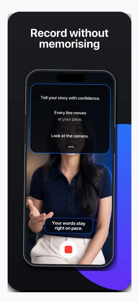 Cuepace: 영상용 텔레프롬프터 App Store 공개 화면 1
