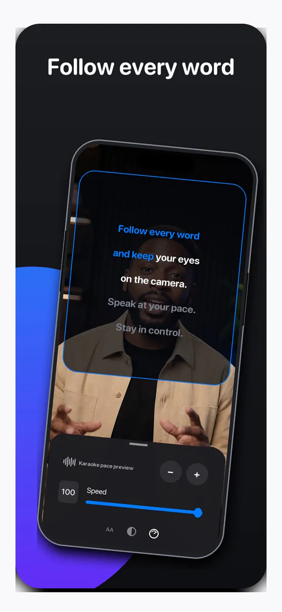 Cuepace: 영상용 텔레프롬프터 App Store 공개 화면 2