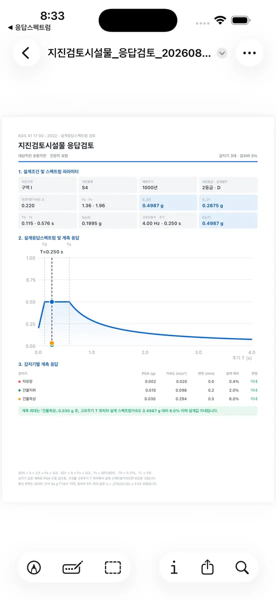 설계응답스펙트럼 App Store 공개 화면 5