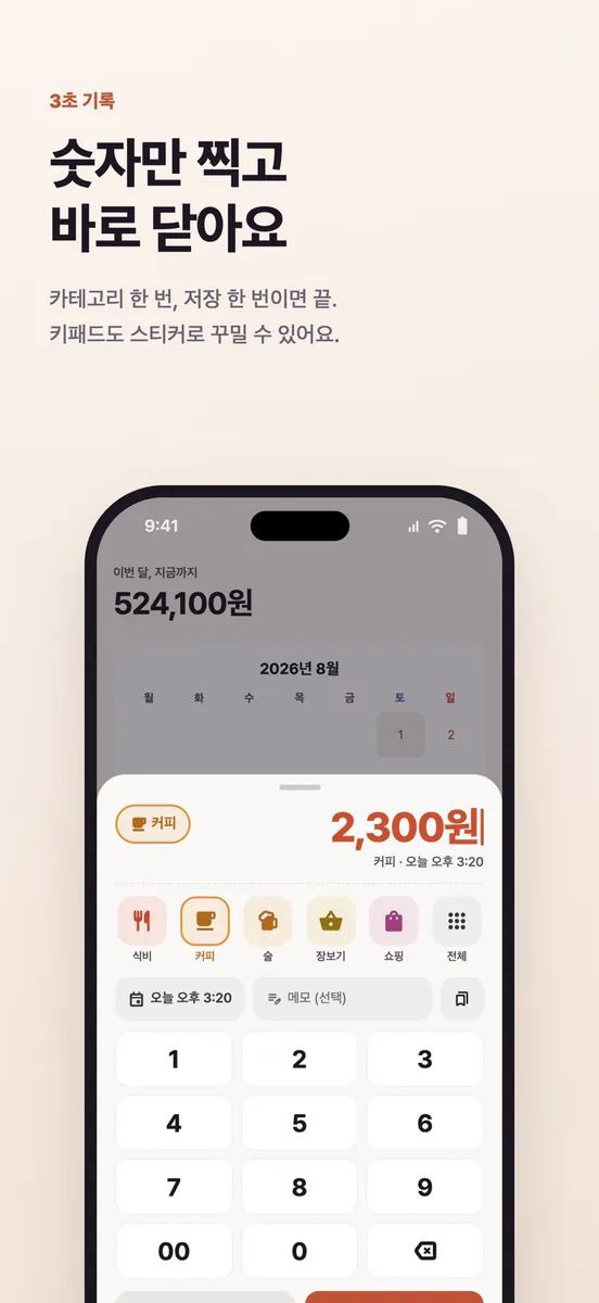 씀씀이 - 쉬운 지출 가계부 App Store 공개 화면 2