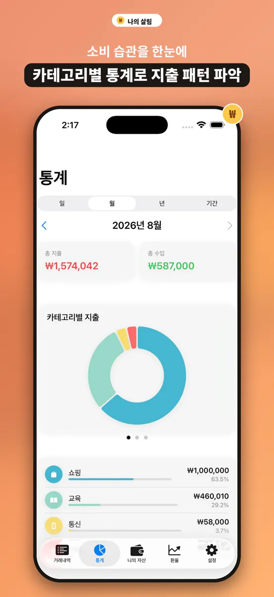 나의 살림 - 가계부 App Store 공개 화면 4