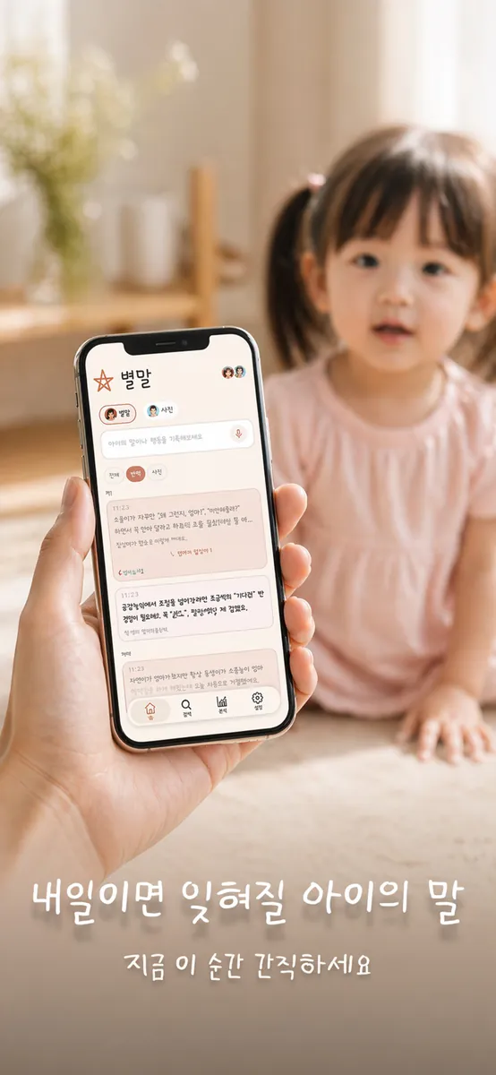 별말 - 사라지기 전에 담는 아이의 말 App Store 공개 화면 1