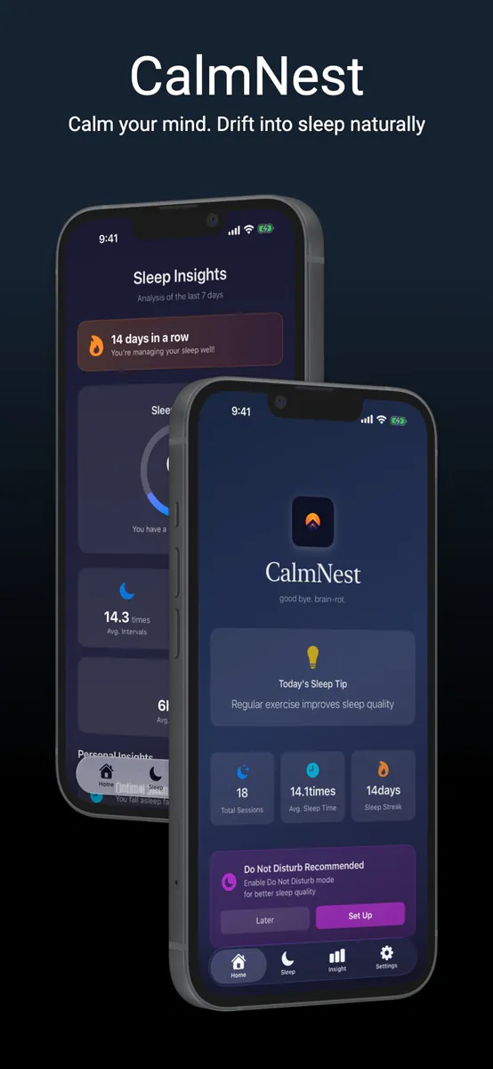 CalmNest: 박스호흡 수면앱 App Store 공개 화면 1