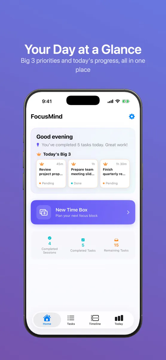 FocusMind: 집중 타이머 App Store 공개 화면 2