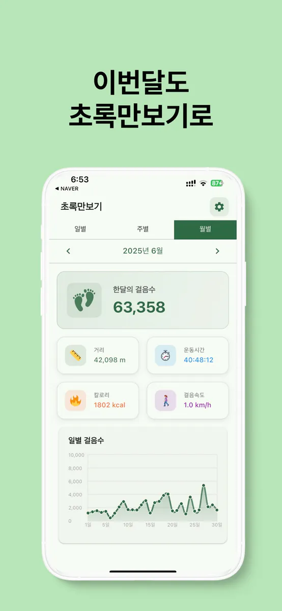 초록만보기 App Store 공개 화면 2