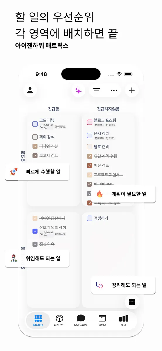 아이젠하워 매트릭스 App Store 공개 화면 2
