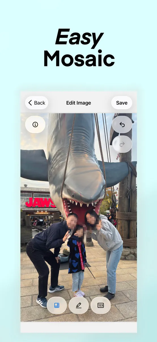 Moza - 모자이크, 블러, 가리기 App Store 공개 화면 5