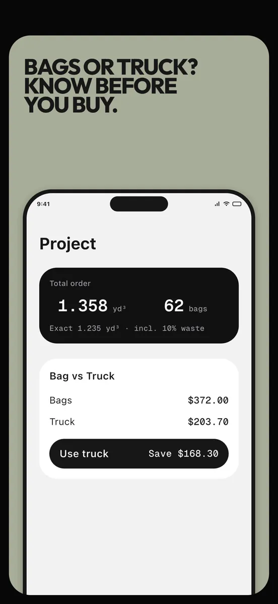 Mudly: Concrete Calculator App Store 공개 화면 3