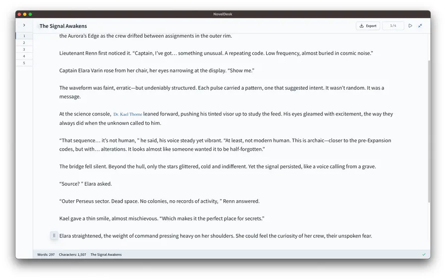 NovelDesk: 소설 쓰기 앱 App Store 공개 화면 3