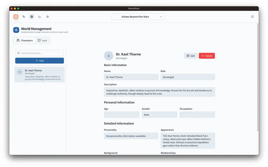 NovelDesk: 소설 쓰기 앱 App Store 공개 화면 4