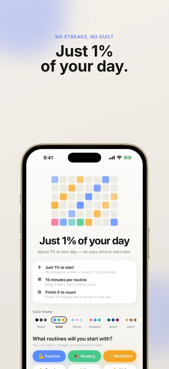 1% 습관: 작은 하루 루틴 App Store 공개 화면 5