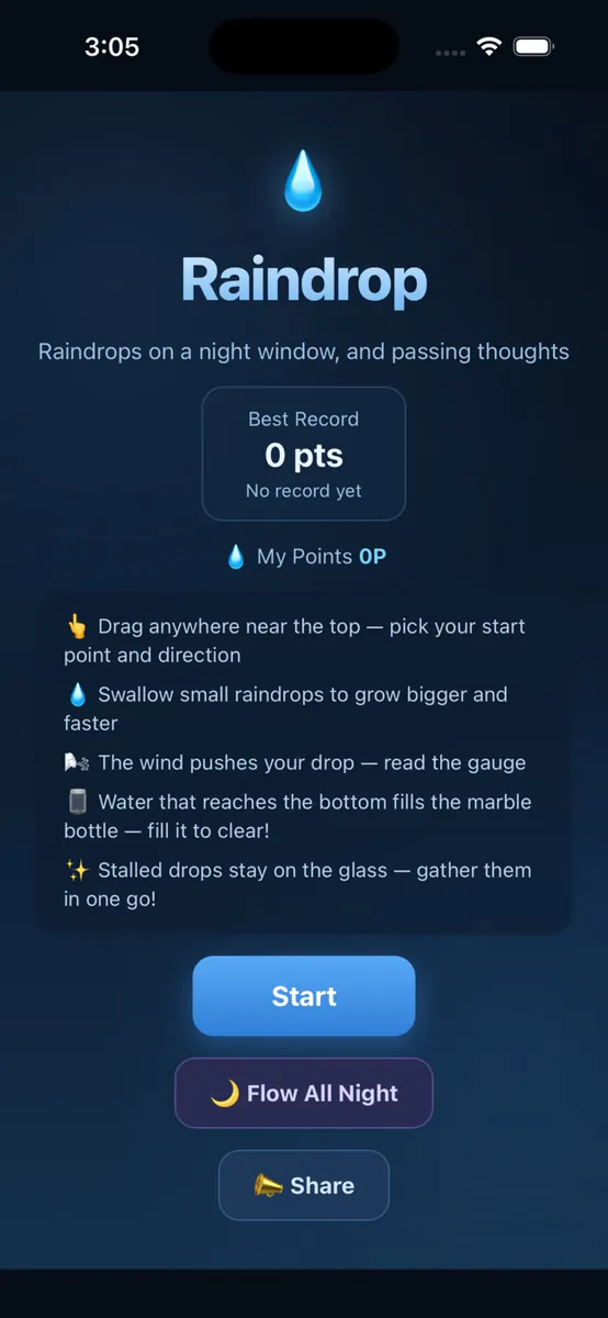 Raindrop Merge App Store 공개 화면 1