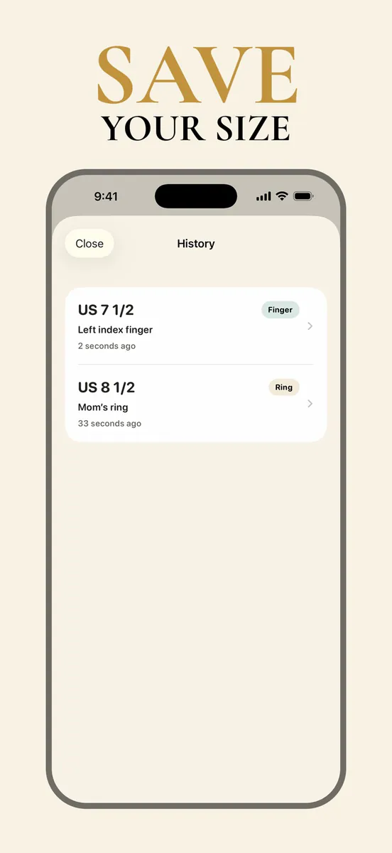 Ring Sizer - Ring Size Finder App Store 공개 화면 5
