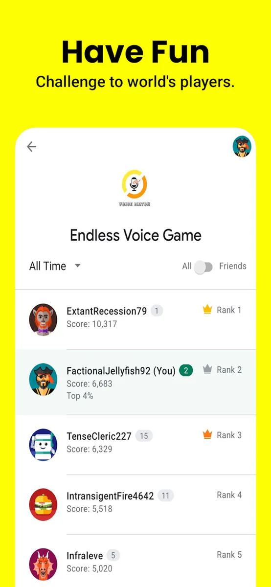 Voice Match - Play with Voice! App Store 공개 화면 3